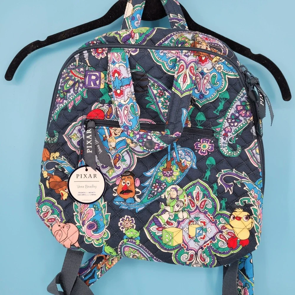 New Vera Bradley Disney Pixar Toy Story Small Backpack Womens NWT Paisley